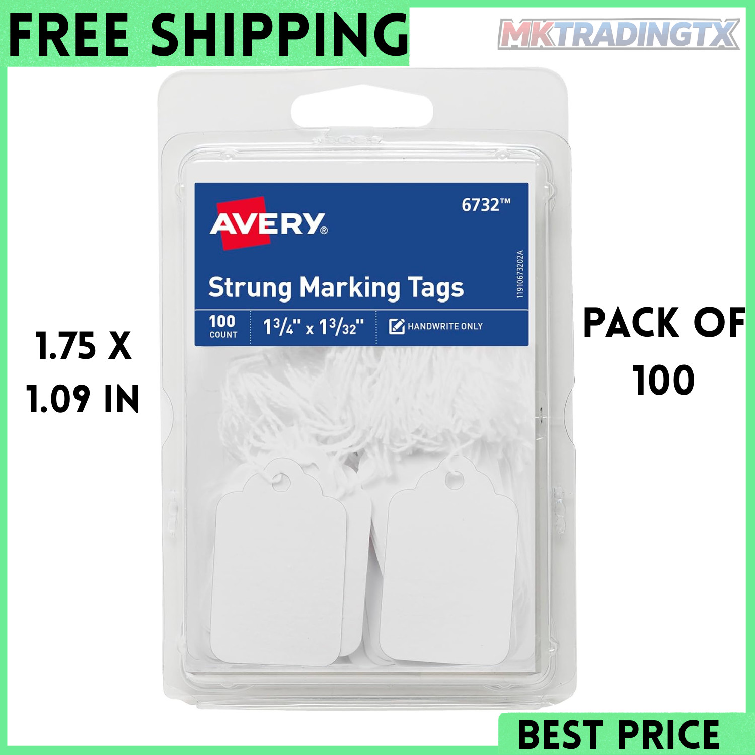 Avery Strung Marking Tags with String Attached, Gift Tags – Pack of 100