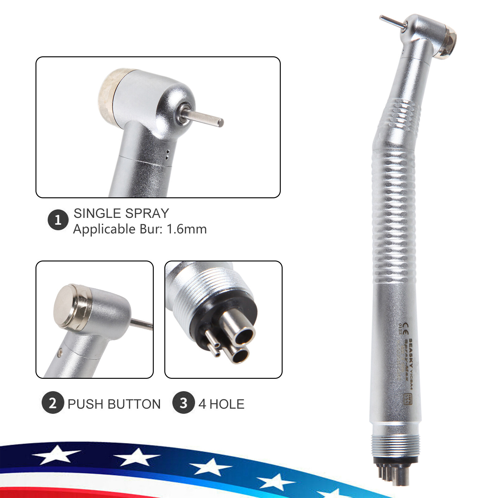 Pieza de Mano Dental de Fibra Óptica E-generador LED de Alta Velocidad 2/4H PDM