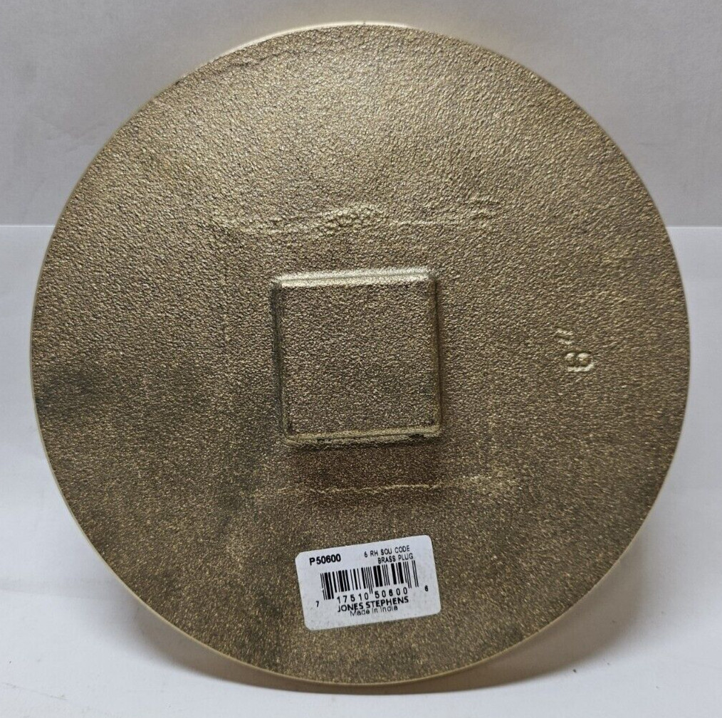 Jones Stephens P50600 6″ Brass Screw Raised Head PLUG Cleanout