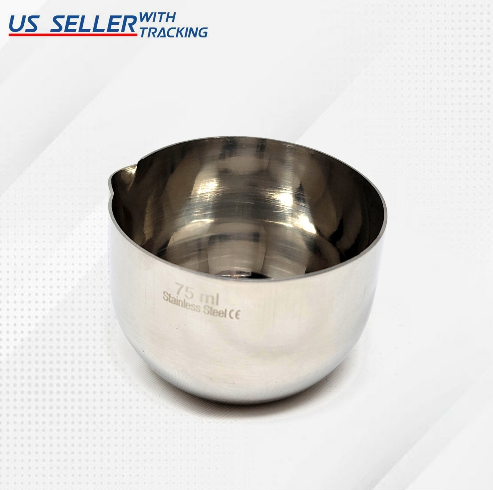 Crucible with Lip Stainless Steel Laboratory Cup 75ml Capacity – Low Form Bowl