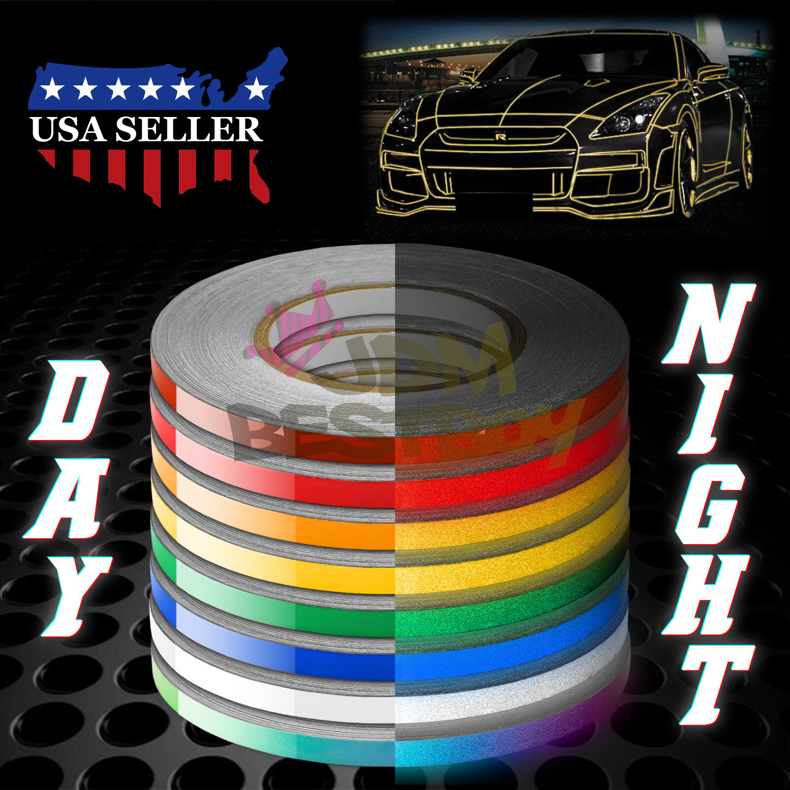 Reflective Tape Safety Self Adhesive Strip Reflector Sticker Decal 1CM x 150FT
