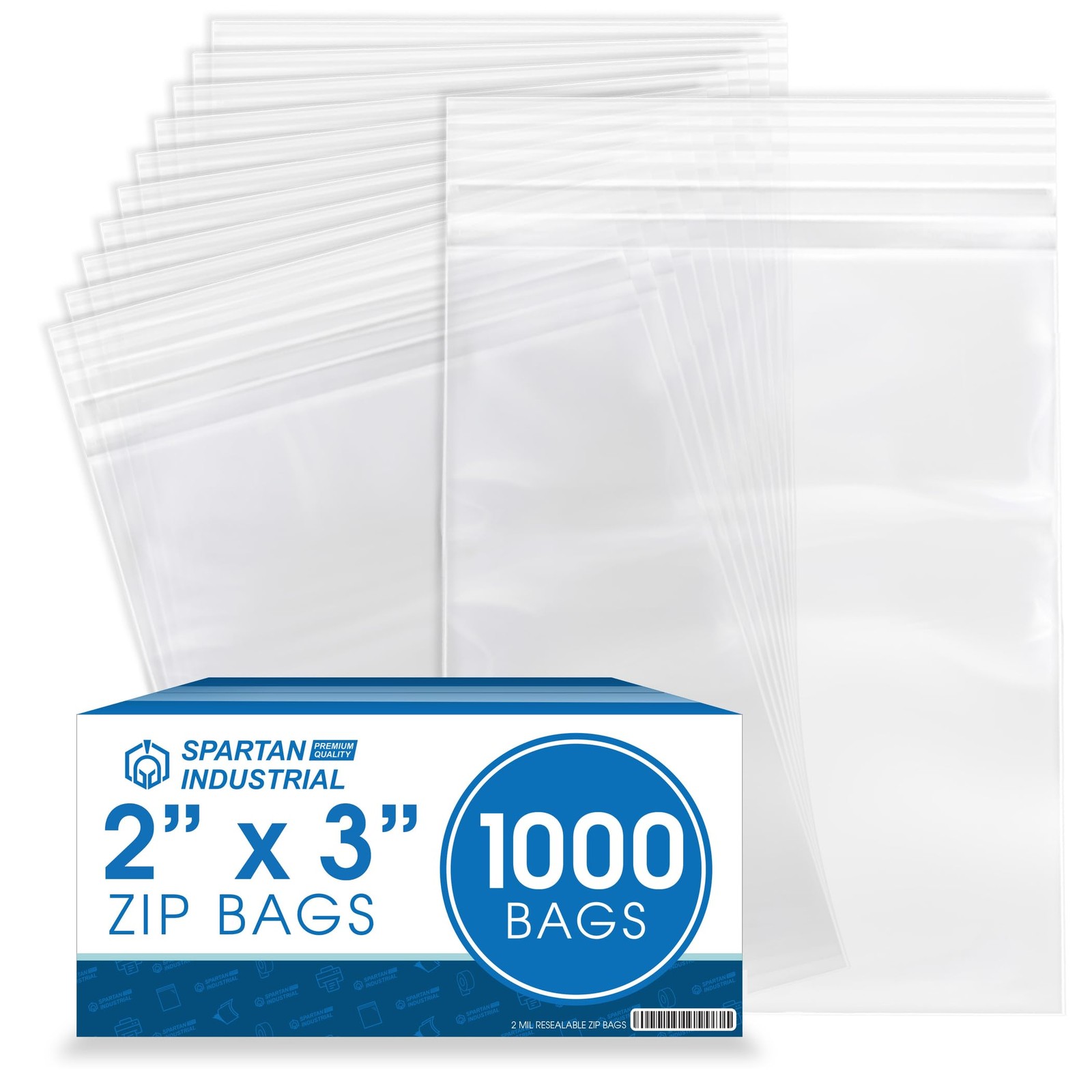 – 2” X 3” 1000 Count 2 Mil Clear Reclosable Zip Plastic Poly Bags with Reseal…