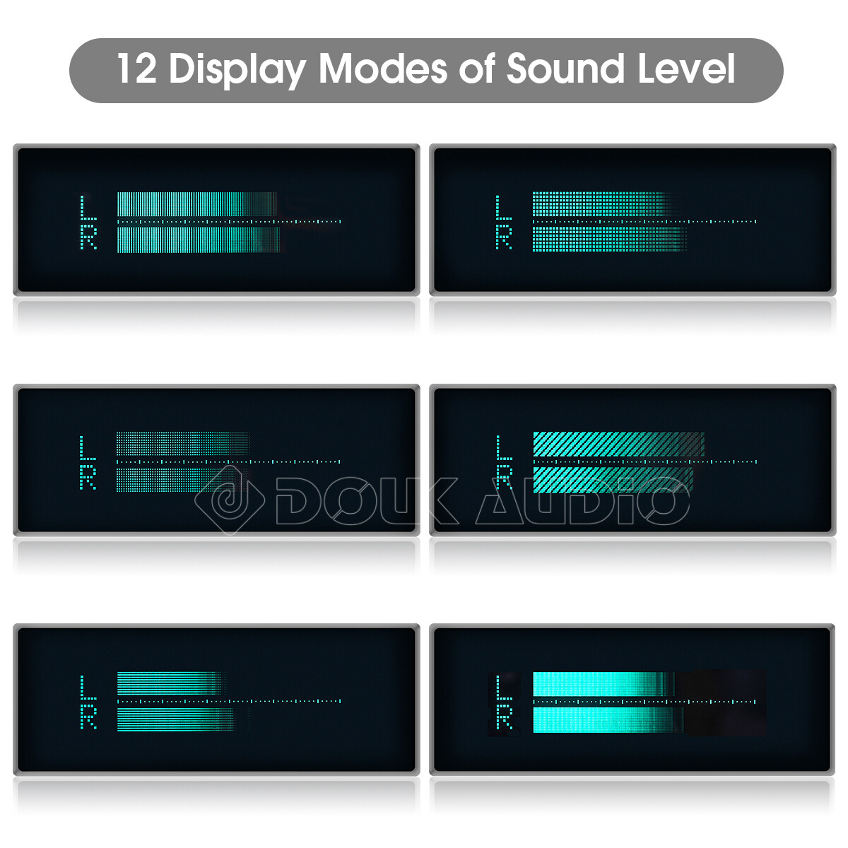 VFD Sound Level Meter Digital Dot Matrix MIC Pick-up Audio Analyzer Desk Clock