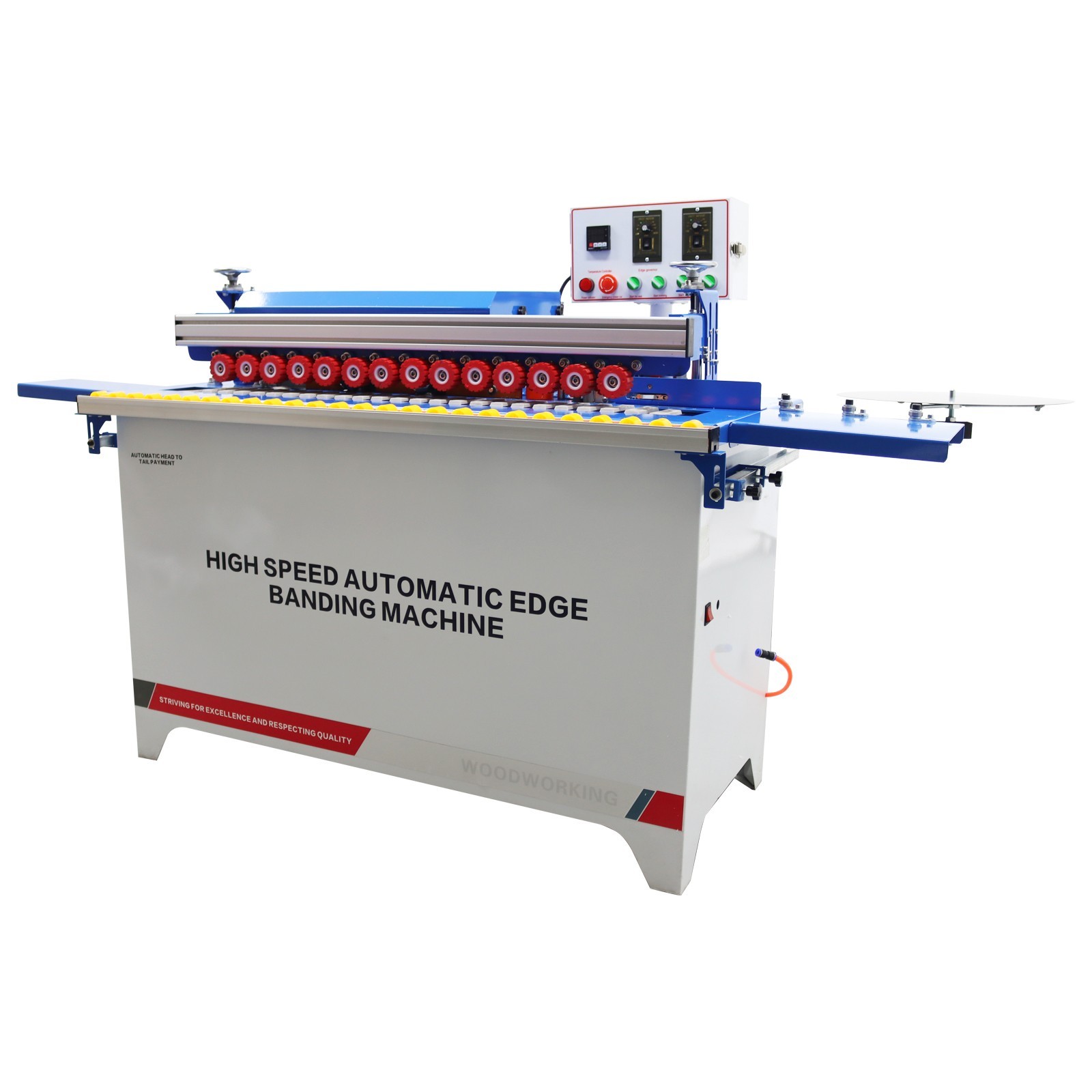 110V High Speed Straight Line Edge Banding Machine Double Gluing Trimming Polish
