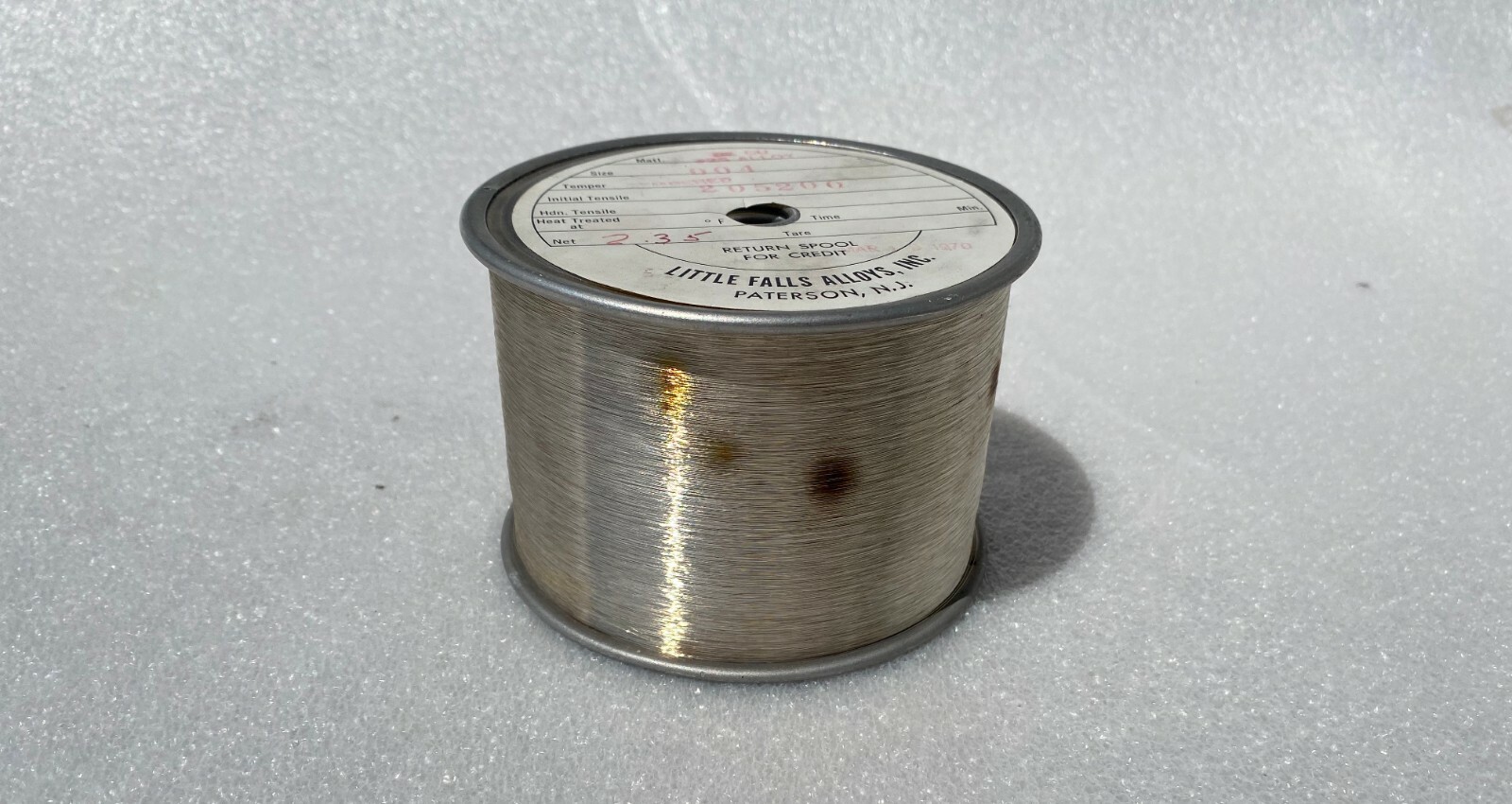 .010 inch / .25 mm 15 FEET Beryllium Copper spring wire silver coated C17200