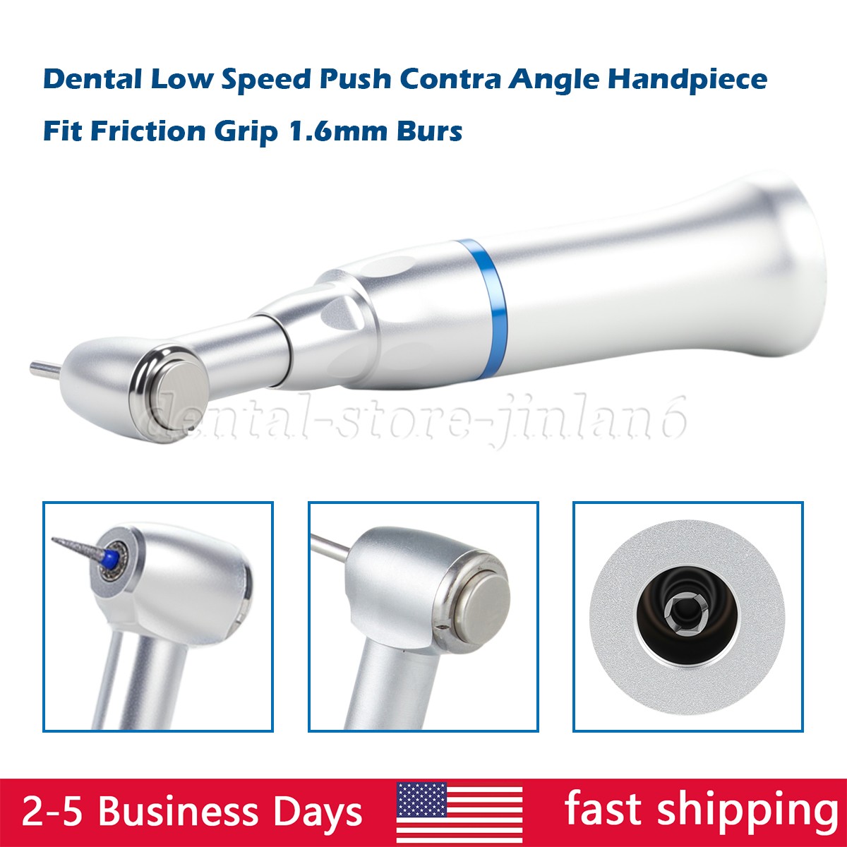 FG1.6mm Compatible Dental Push Button Contra Angle Handpiece Slow Low Speed Um