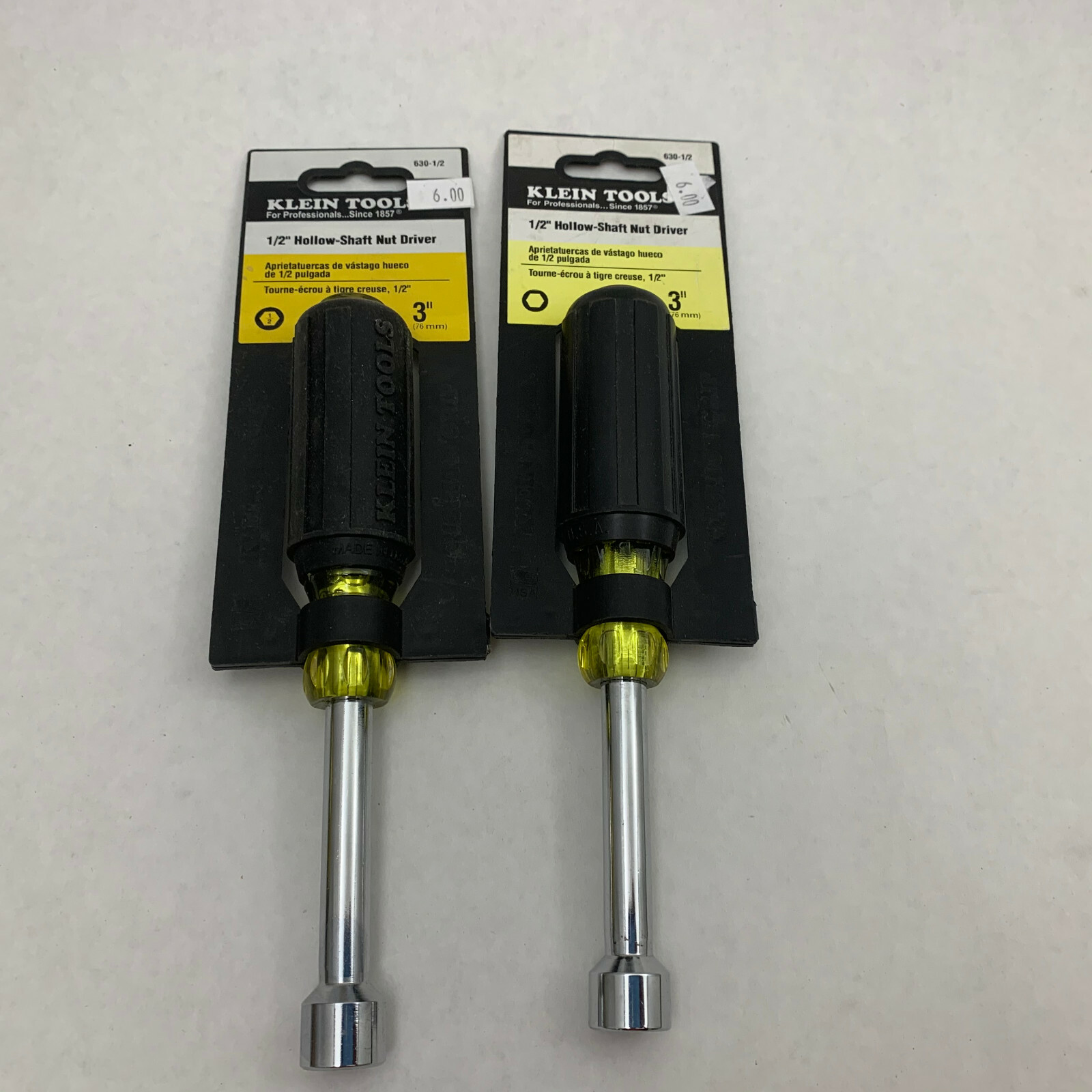 Klein 630-1/2 NIB Lot Of 2 1/2″ X 3″ Hollow Nut Drivers See Pics #B63