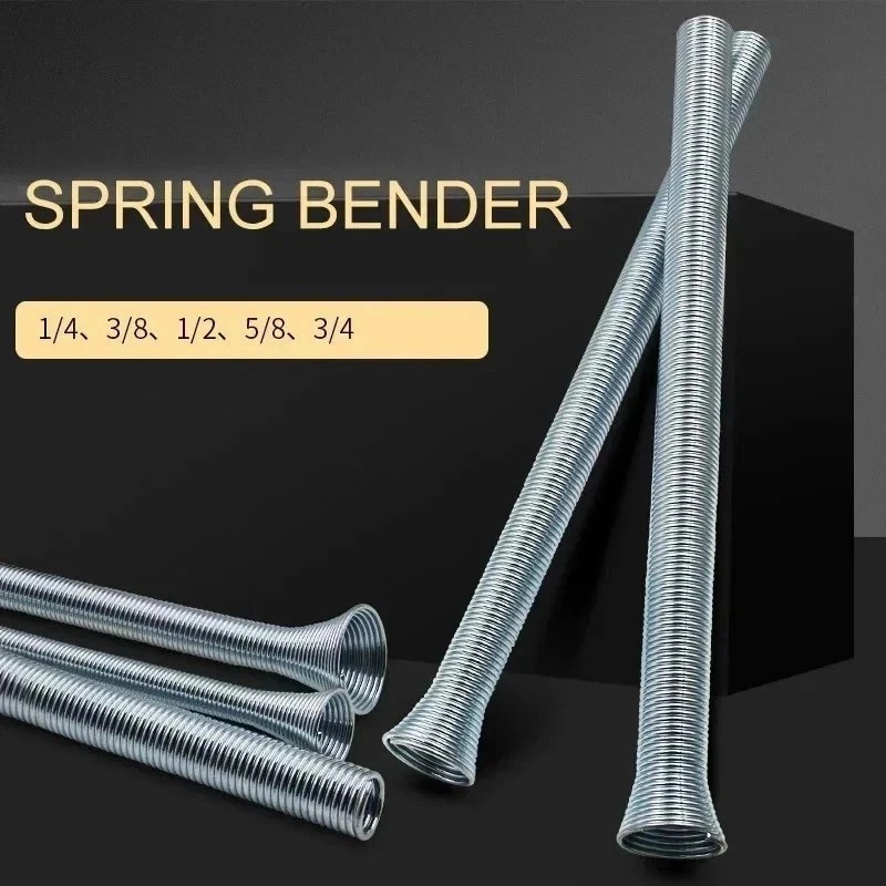 5pcs ≈21cm Spring Bending Tube Pipe Bender 1/4″ 5/16″ 3/8″ 1/2″ 5/8″ Silver Set