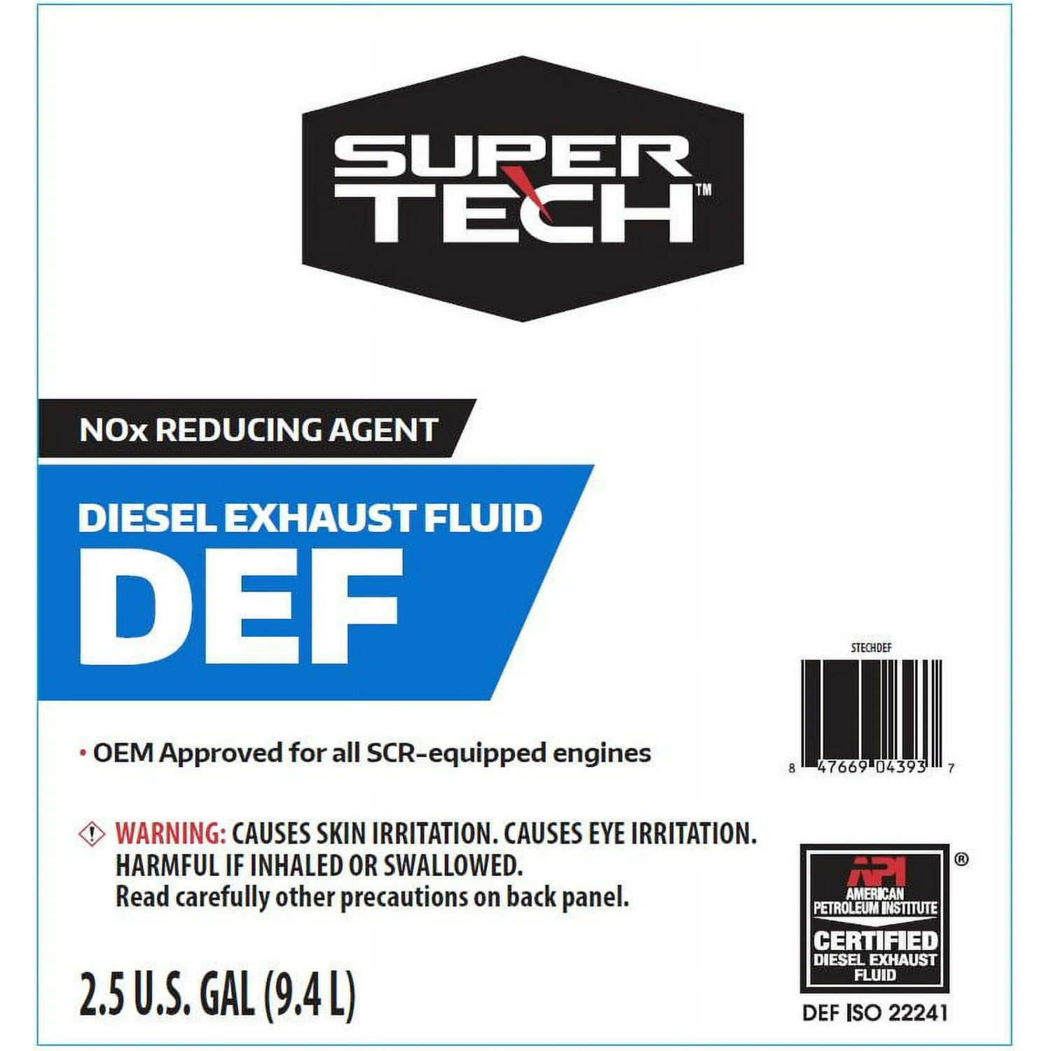 Super Tech DEF 2.5 Gallon, 9.4L for Diesel Fuel Vehicles, Free Shipping