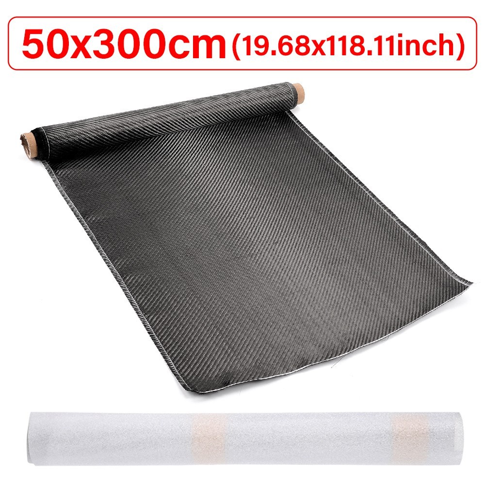 9.8ft x 19.7″ Carbon Fiber Fabric Roll Pure Fabric Carbon Fiber Sheet 2 x 2 Twil