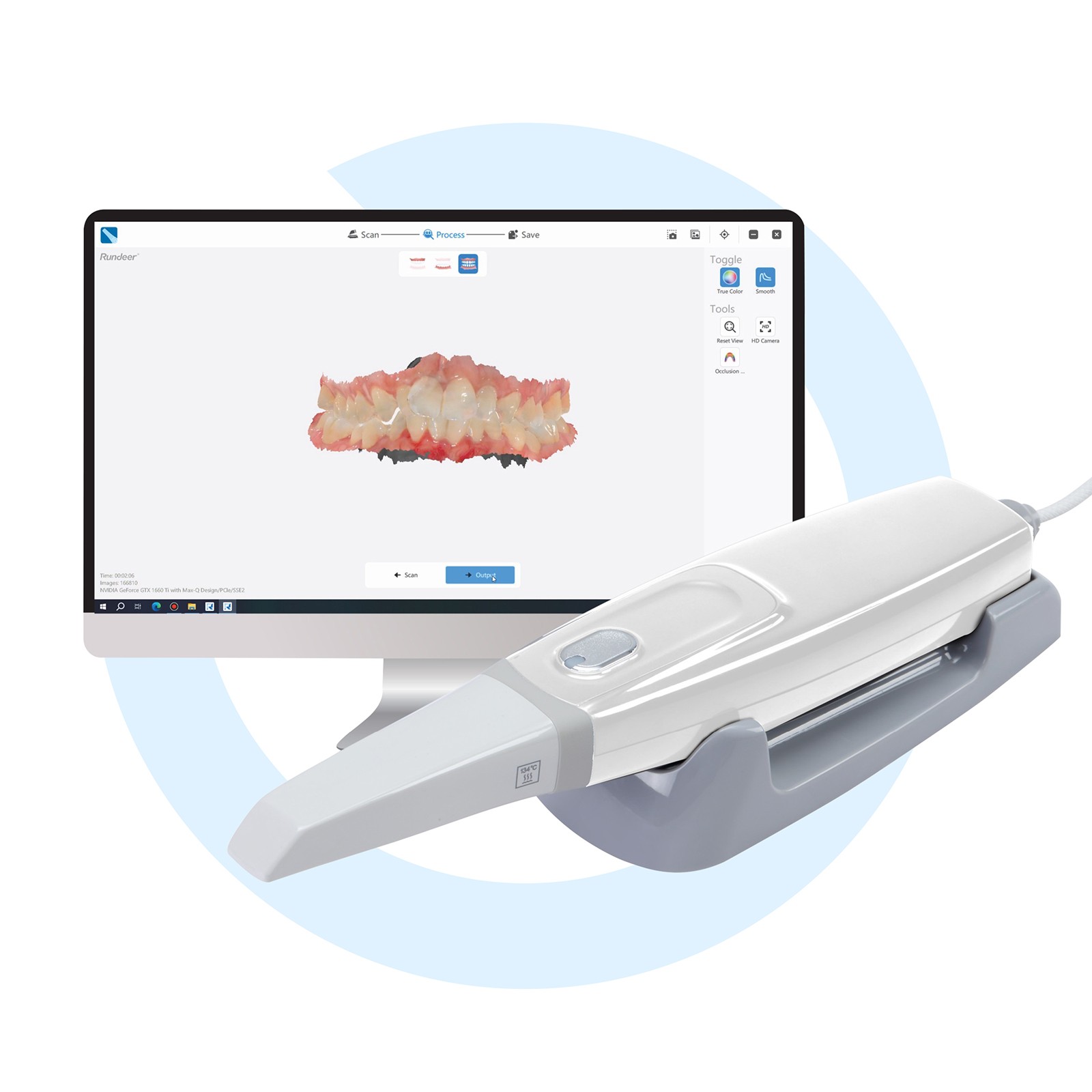 45° Angle LED Dental High Speed Handpiece Yabangbang Ti-MAX 2 Holes B2
