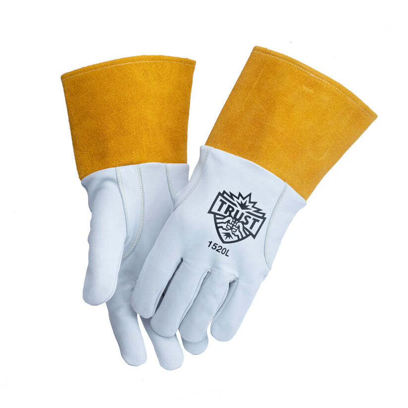 Trust Protection 1520S Premium Kidskin Tig Welders Glove 4” Cuff, Small