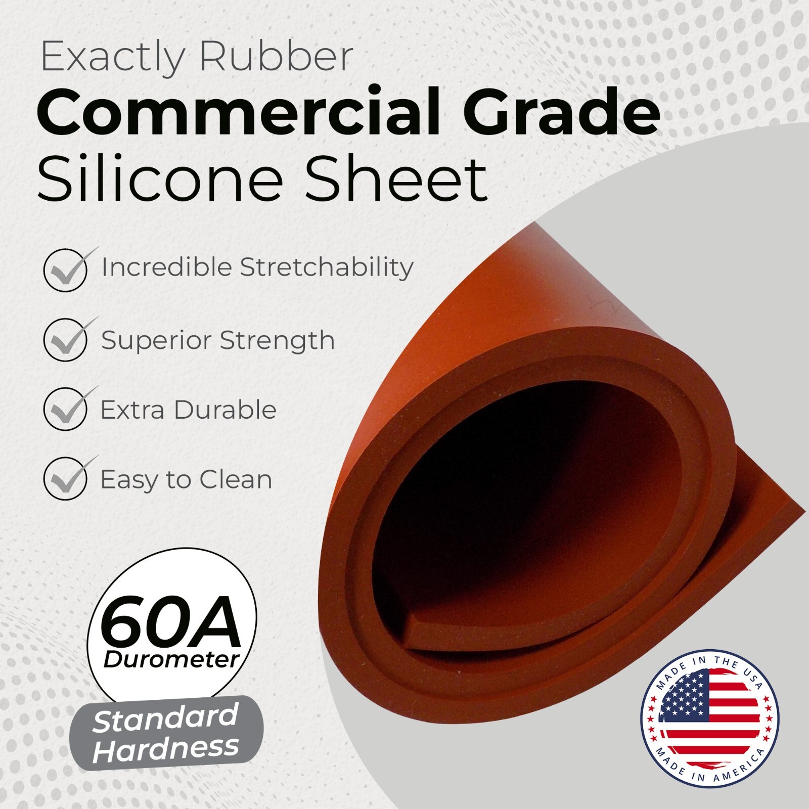 Red Silicone Rubber Sheet 60A 1/8 x 3 x 9 Inch – Made in USA – Gasket Material