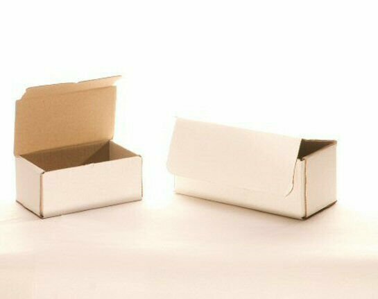 50 7″ x 4″ x 2″ White Corrugated Mailers Die Cut Tuck Flap Boxes Free Shipping
