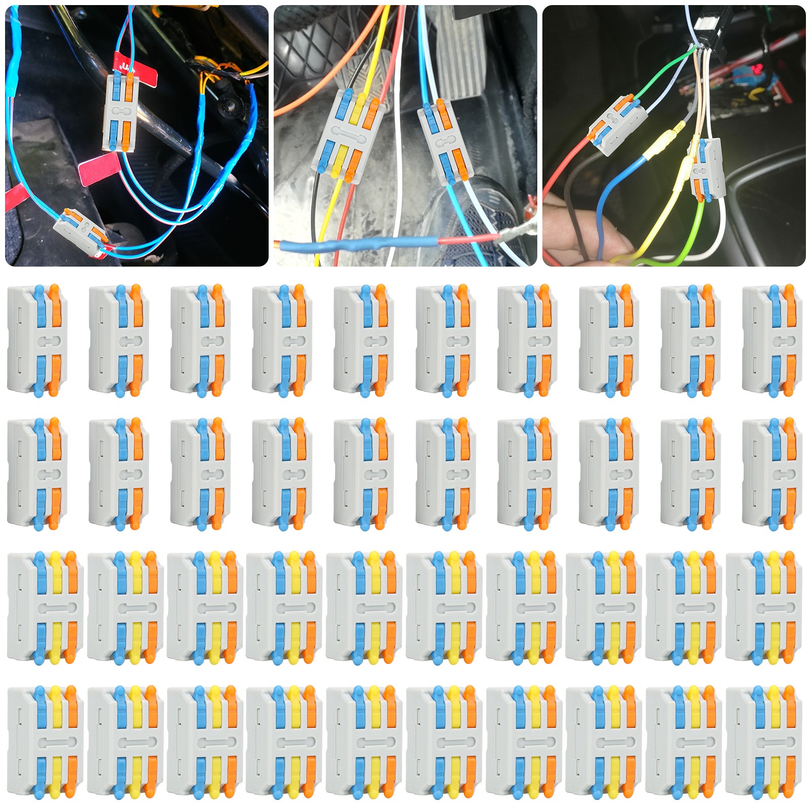 40PCS Mini Push-in Terminal Block 28–14 AWG Quick Wire Connector for Home Wiring