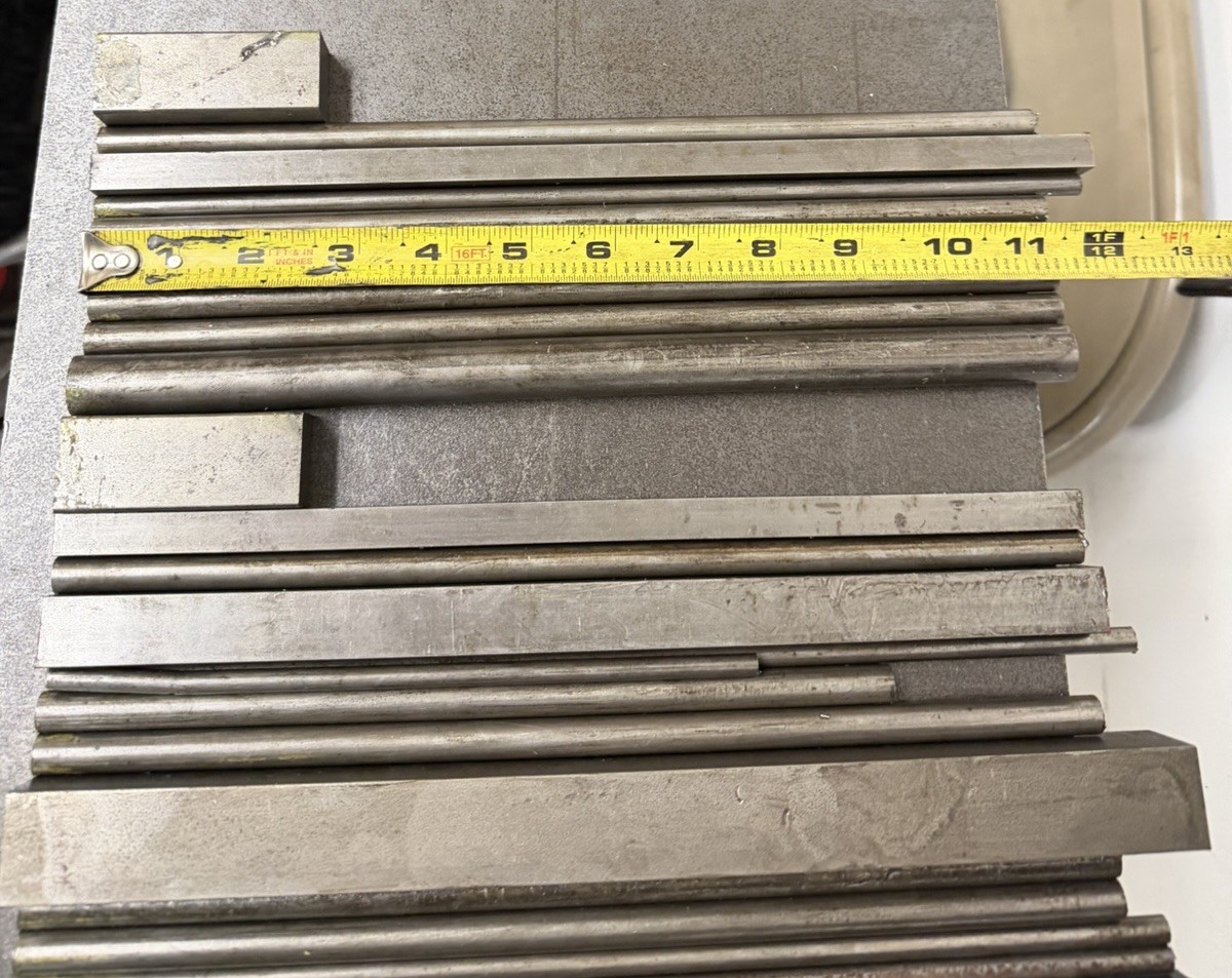1018 Steel Bar Stock Lot – Round & Square – 34 PCS – 21.50 LB Total