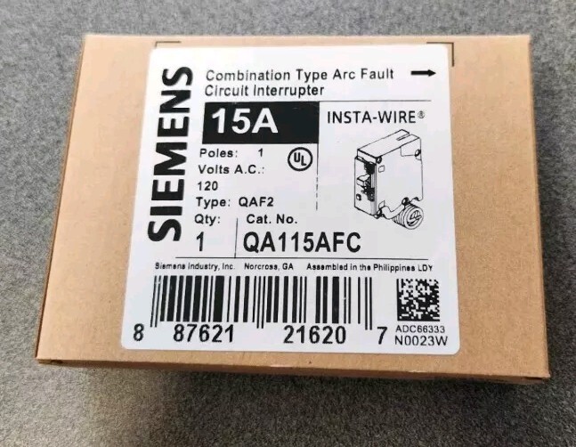 SIEMENS QA115AFC AFCI 15A BREAKER NEW