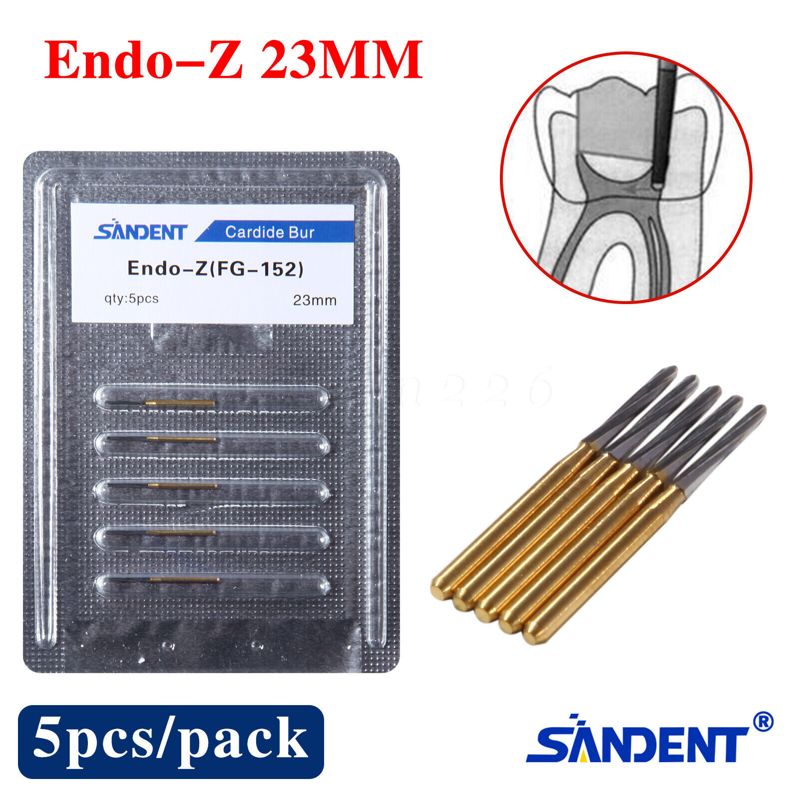 1-10 packs Dental Surgical Tungsten Carbide Burs Endo-Z FG SURG Bur 19mm-25mm ty