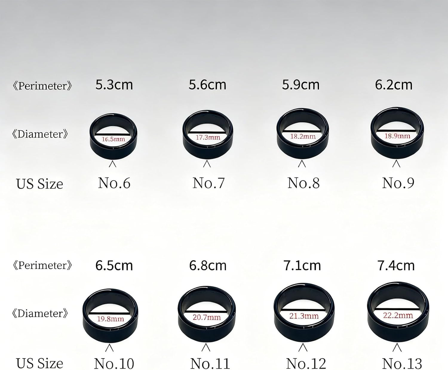 RFID Rewritable Ring Black US#10(RFID Ring Dual Frequency in One Smart Ring 13.5