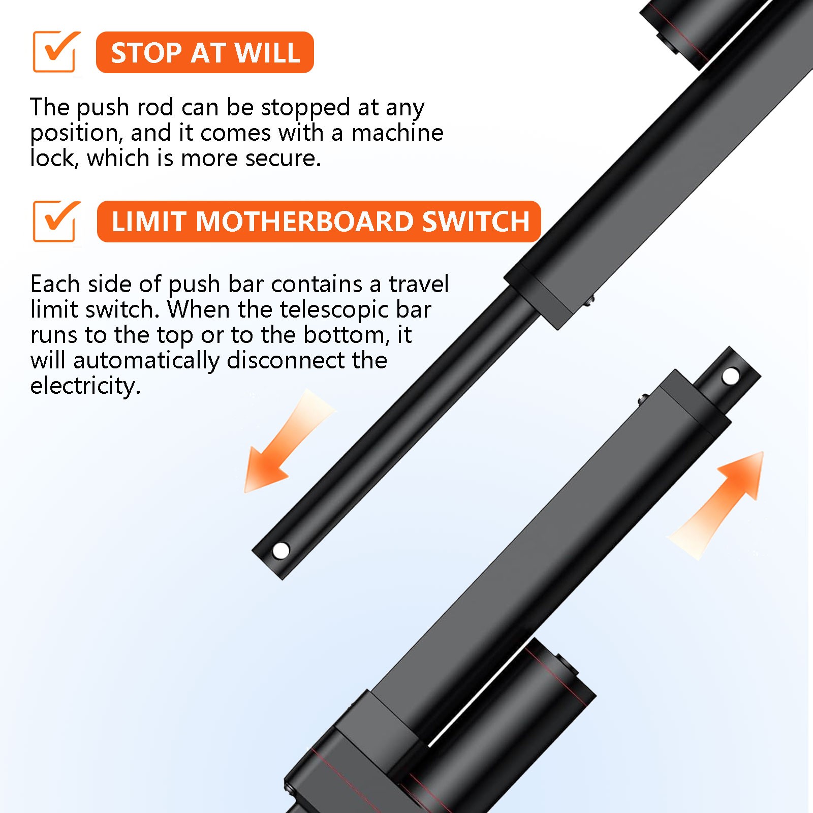DC 12V Linear Actuator Heavy Duty 2″~40″ Long Stroke 5mm/s 36in 3000N Waterproof