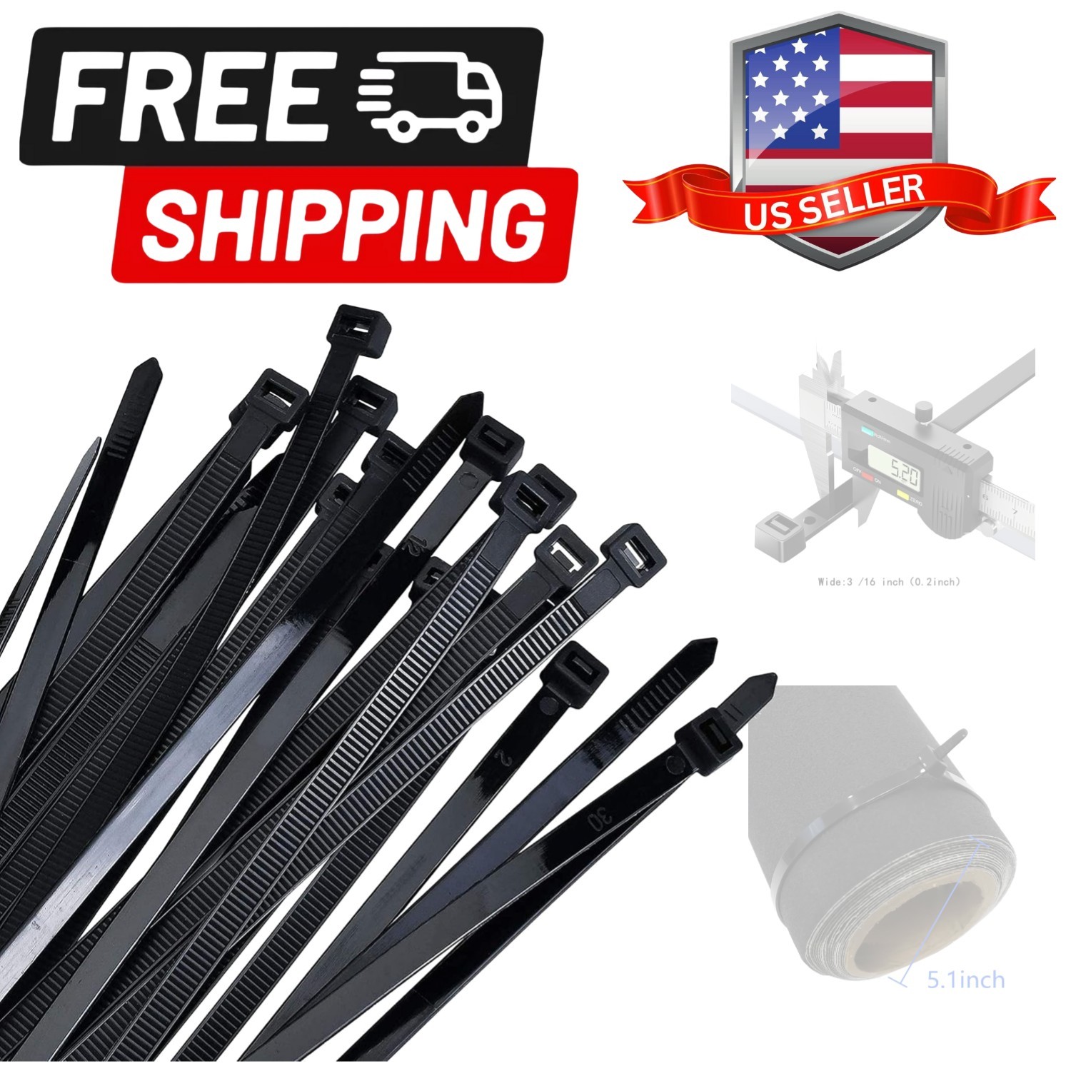 Zip ties 18 inch black Cable ties 100 pcs/Pack outdoor use wire ties with 60 …