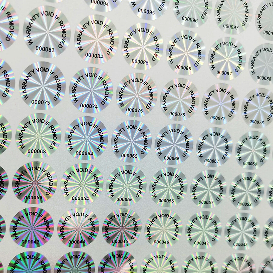 100 Security Hologram Stickers Serial Numbers Warranty Void If Removed Label