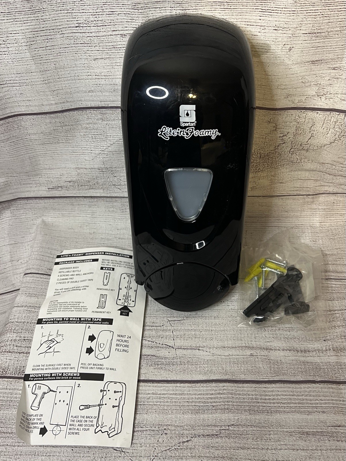 Spartan Lite’n Foamy 1000 mL Hand Soap Dispenser – Black , 1 ea