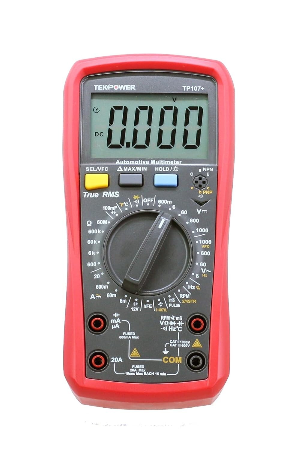 Tekpower TP107+ True-RMS Automotive Multimeter RPM Pulse Width Dwell Angle Meter