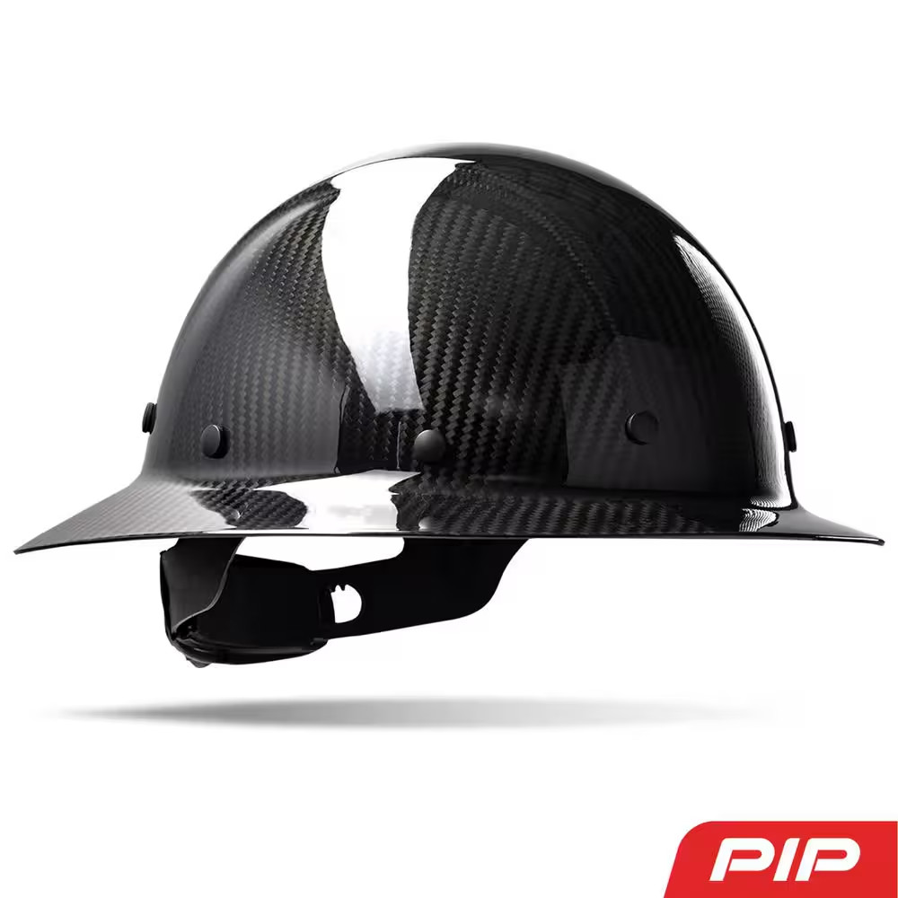 Dynamic Wolfjaw Glossy Black Type 1-Class C Full Brim Black Carbon Fiber Hard Ha