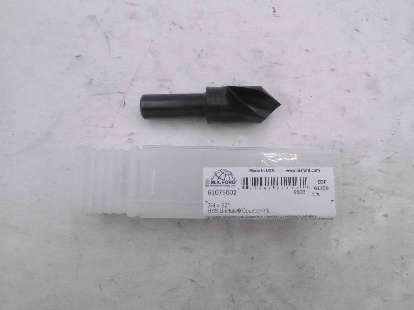 M.A. Ford 3/4″ x 82° HSS Uniflute 61075002 Countersink EDP 61156