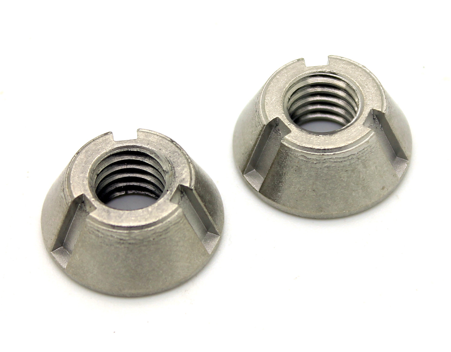 8mm M8 x 1.25 T-Groove Tamper Proof Security Nuts (x 2) Stainless Tri Anti-Theft