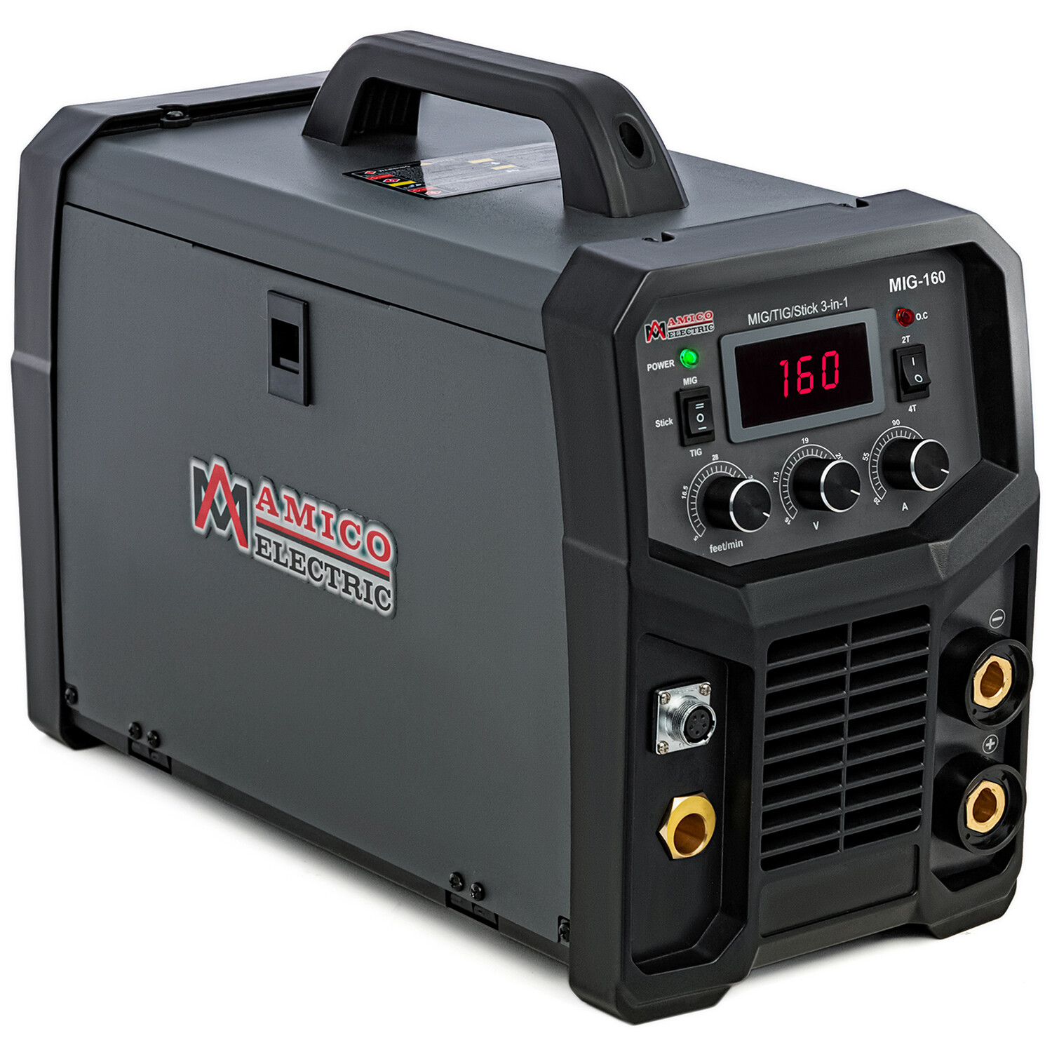 AMICO MIG-160, 160A MIG/MAG/TIG/Stick Arc Combo Welder, Spool Gun Weld Aluminum