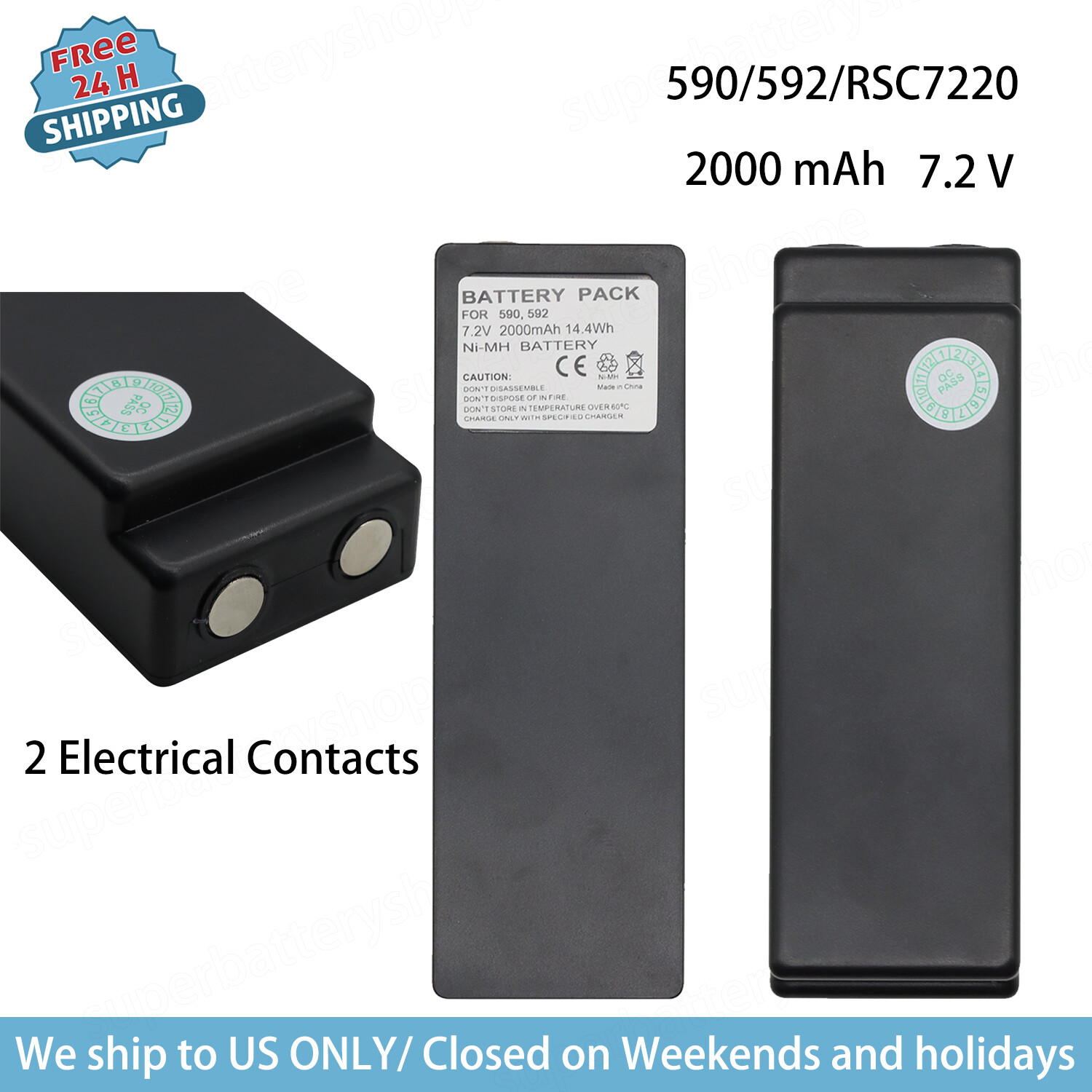 2000mAh 7.2 V Battery 590/592/RSC7220 For Scanreco 16131 590 592 790 960