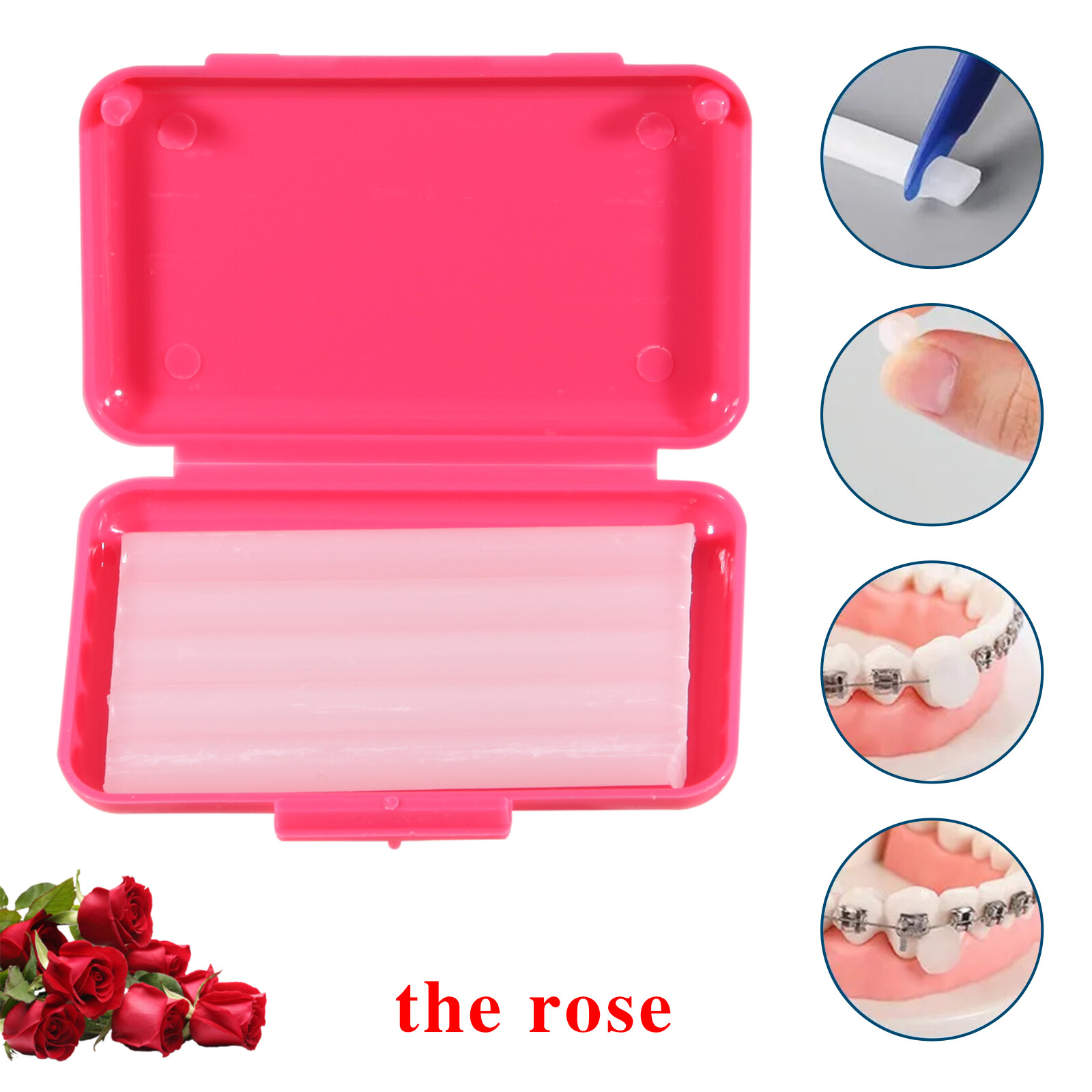 50Pcs Dental Orthodontic Relief Wax fit Bracket Braces Gum Irritation Rose Scent