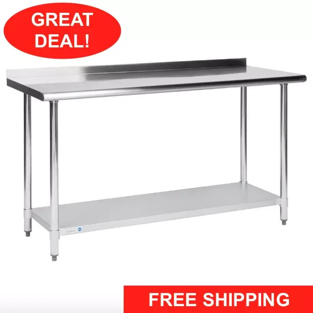 Commercial 24″ x 60″ Stainless Steel Work Prep Table With BACKSPLASH Kitchen NSF