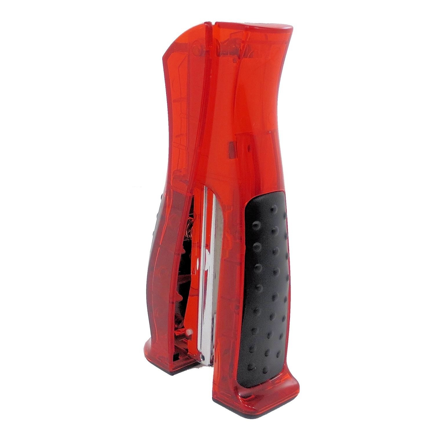 Full Strip Red Transparent Stand-Up Stapler, 20 Sheet Capacity, NEW