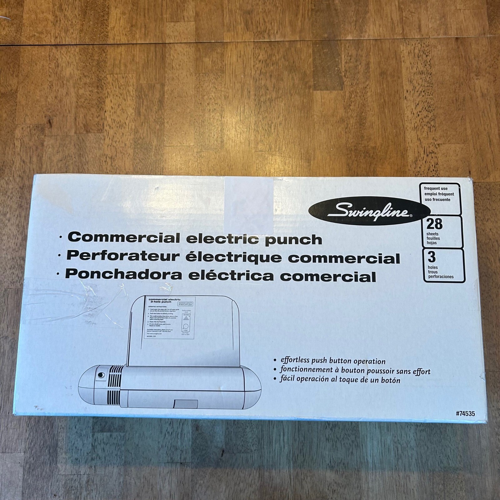 Swingline Commercial Electric 3 Hole Punch 28 Sheet Capacity Gray Model New