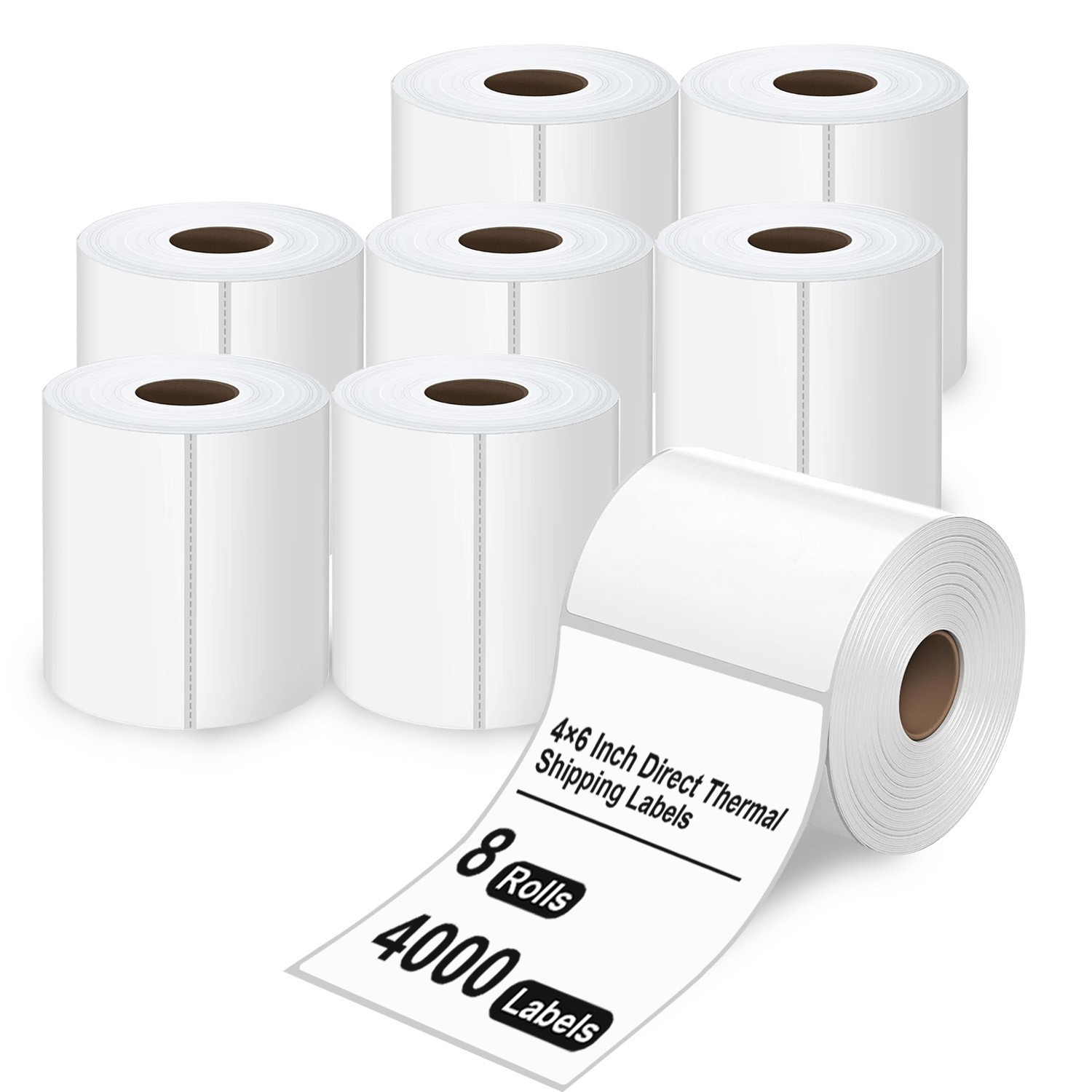 8 Rolls 4000 4×6 Direct Thermal Shipping Labels Roll – 500 Labels Per Roll