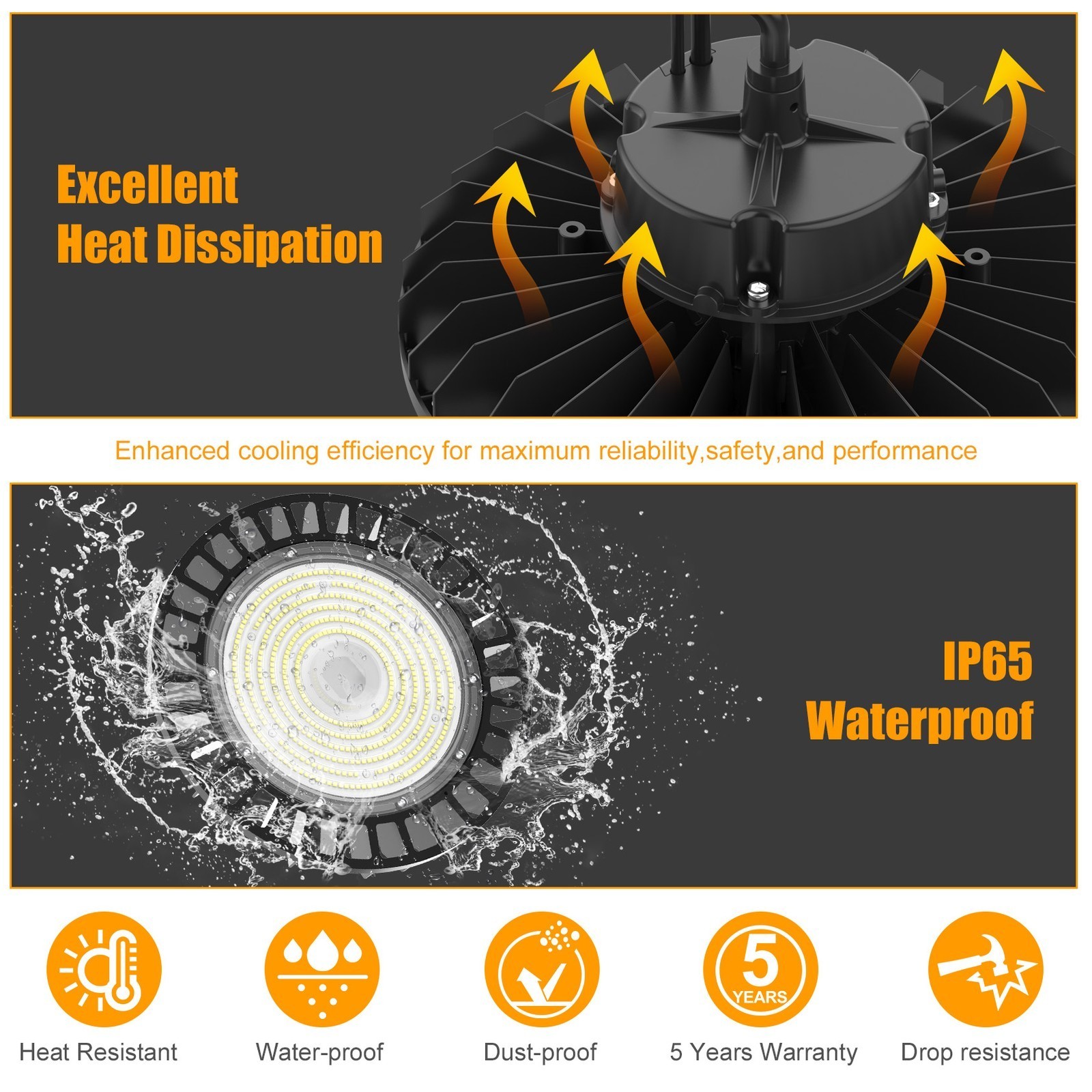 200W UFO Led High Bay Light Dimmable Commercial Warehouse Shop Fixture 30,000Lm