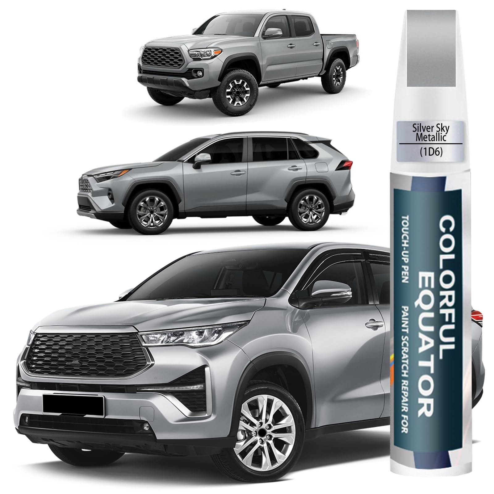 1D6 Silver Sky Metallic Touch Up Paint for Toyota, Car Paint Pen Scratch Repa…