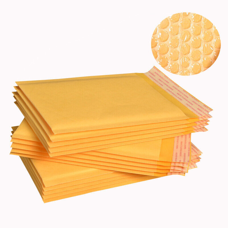 50 #0 6×10 Kraft Bubble Envelopes Padded Shipping Mailers 6.5″x9″