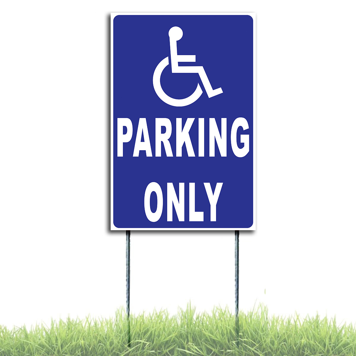 Reserved Handicap Parking Only Coroplast Sign Plastic Indoor Outdoor Stake