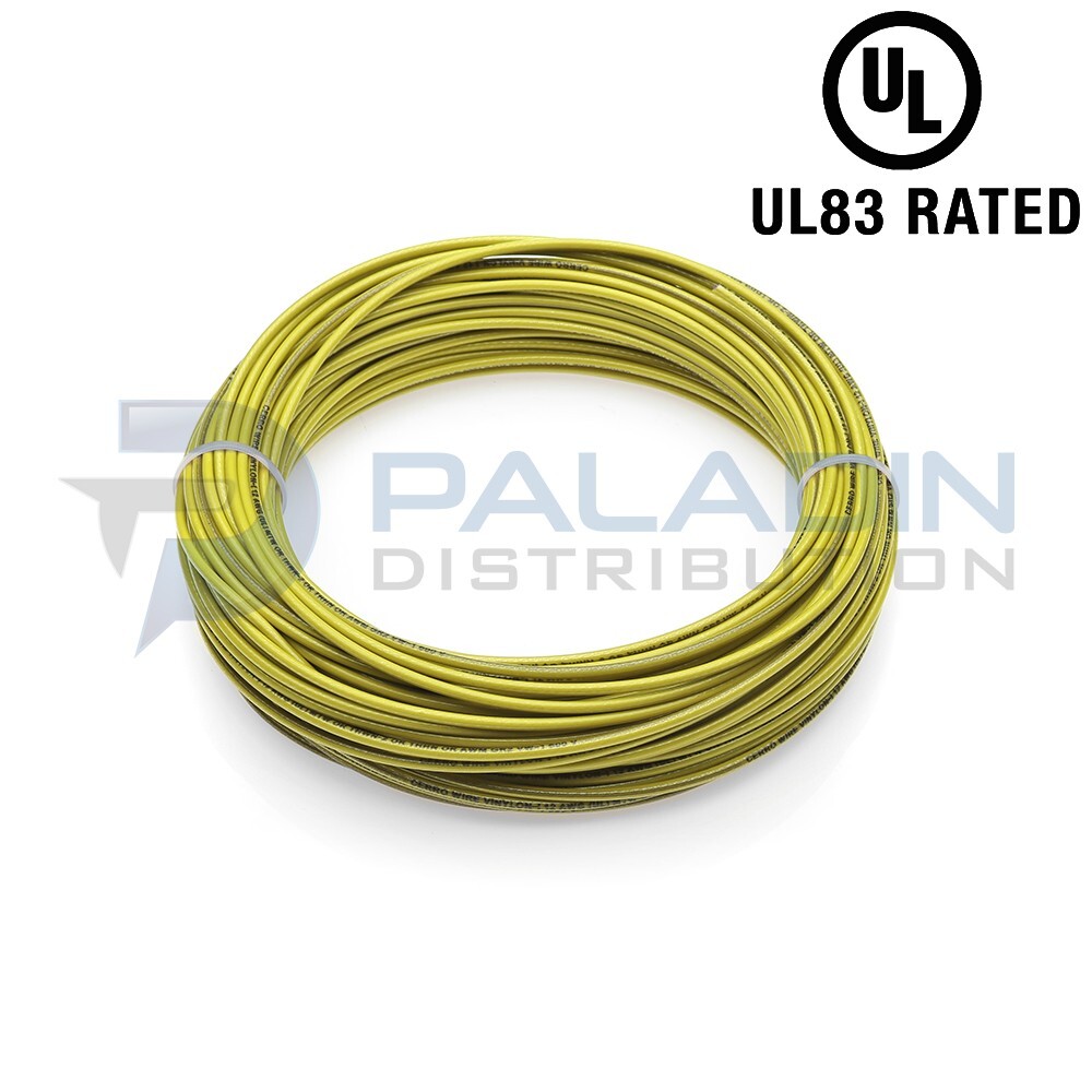 #12 AWG Gauge 600V THHN Stranded Copper Wire UL Listed – Yellow 50FT