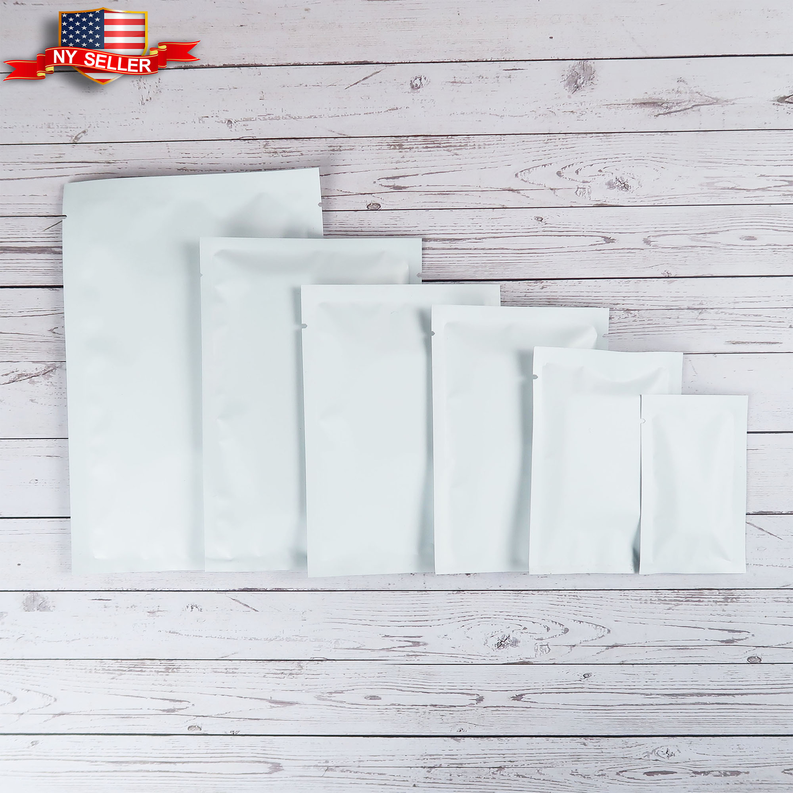 QQ Studio 100 Food Safe Matte White SlickSeal™ Pouches for Food Snack Packaging
