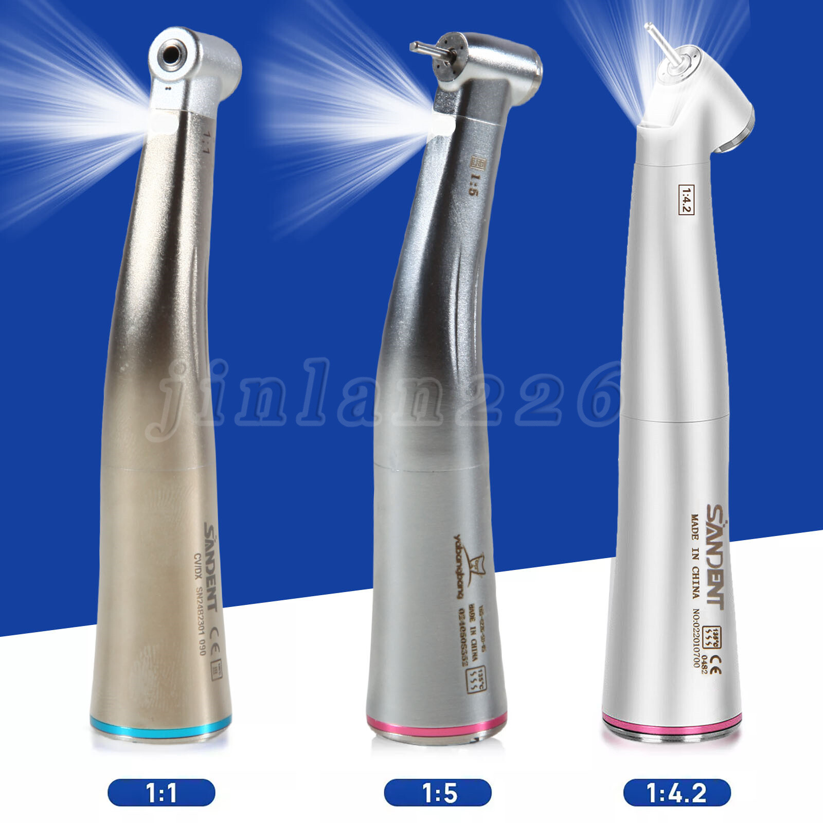 Dental Alta y Baja Velocidad Pieza de Mano /1:1 1:5 1:4.2 Contra Angle LED