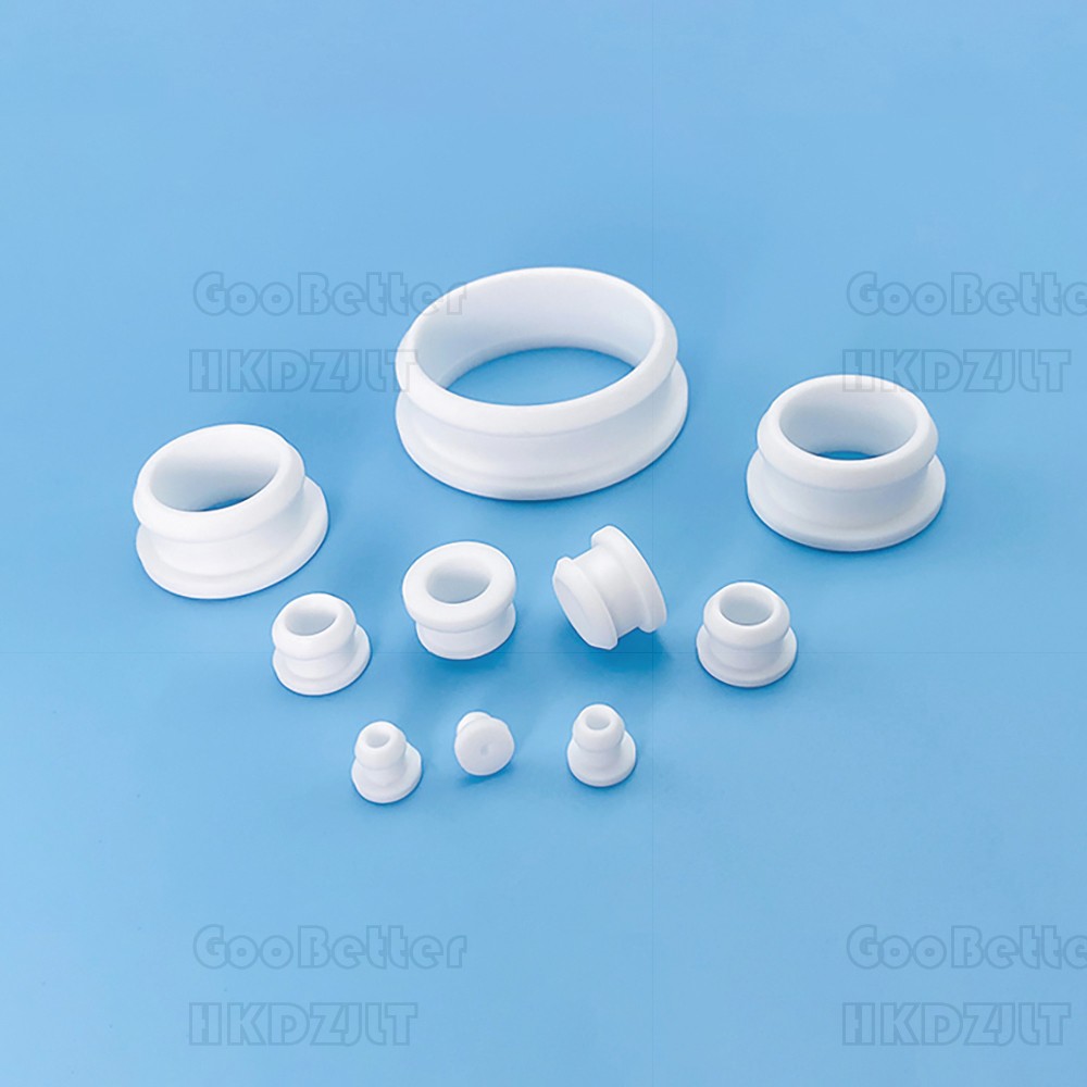 White Grommet Silicone Rubber Snap-On Open Hole Plug Bung Wire Cable Protect