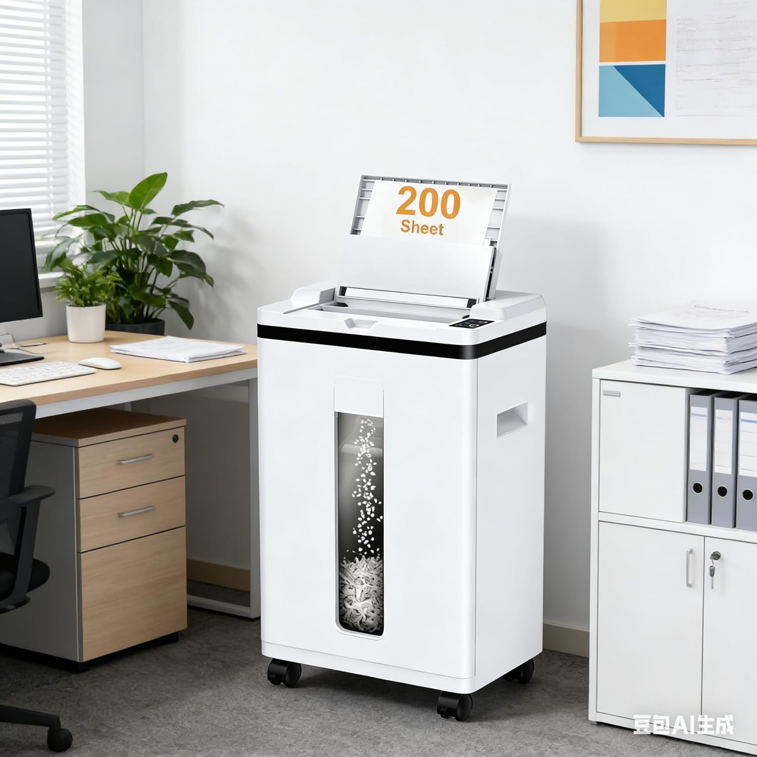 200-Sheet Auto Feed Paper Shredder P-5 Micro Cut 5.8 Gal 60 dB for Office Home