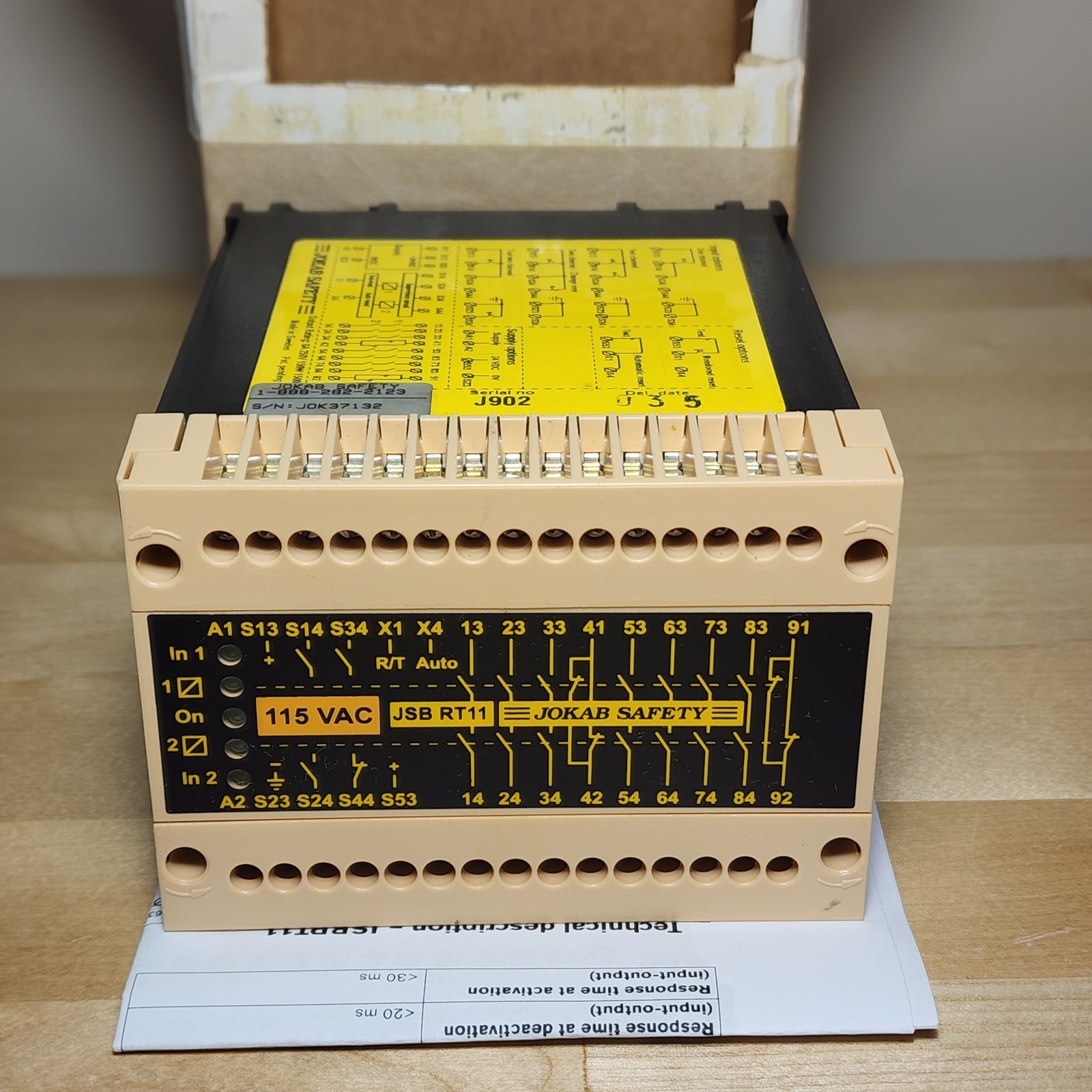 Jokab JSBRT11 Safety Relay 115VAC JSB RT11