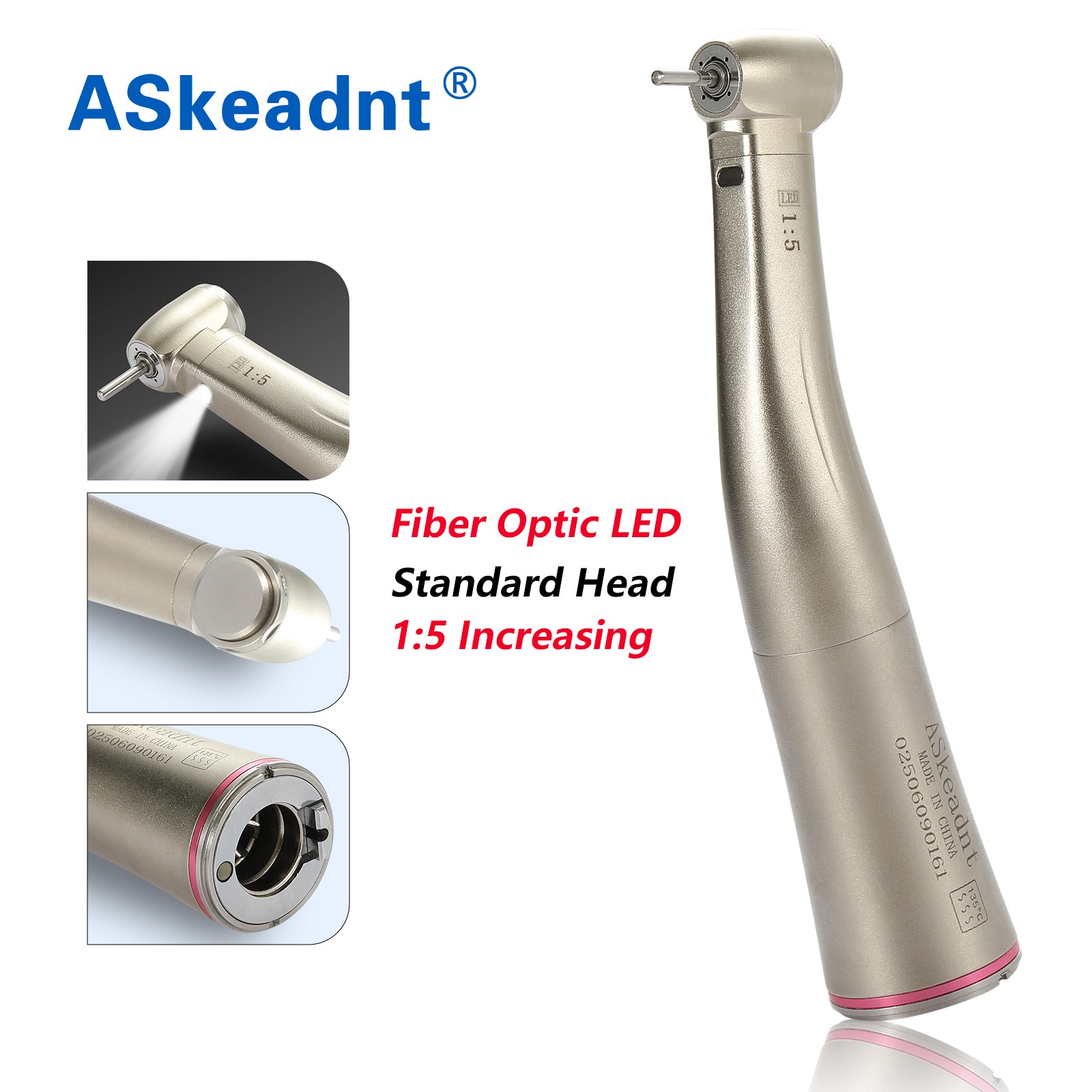NSK Style Dental LED 45° Degree Surgical High Speed Handpiece Push Button 4 Hole