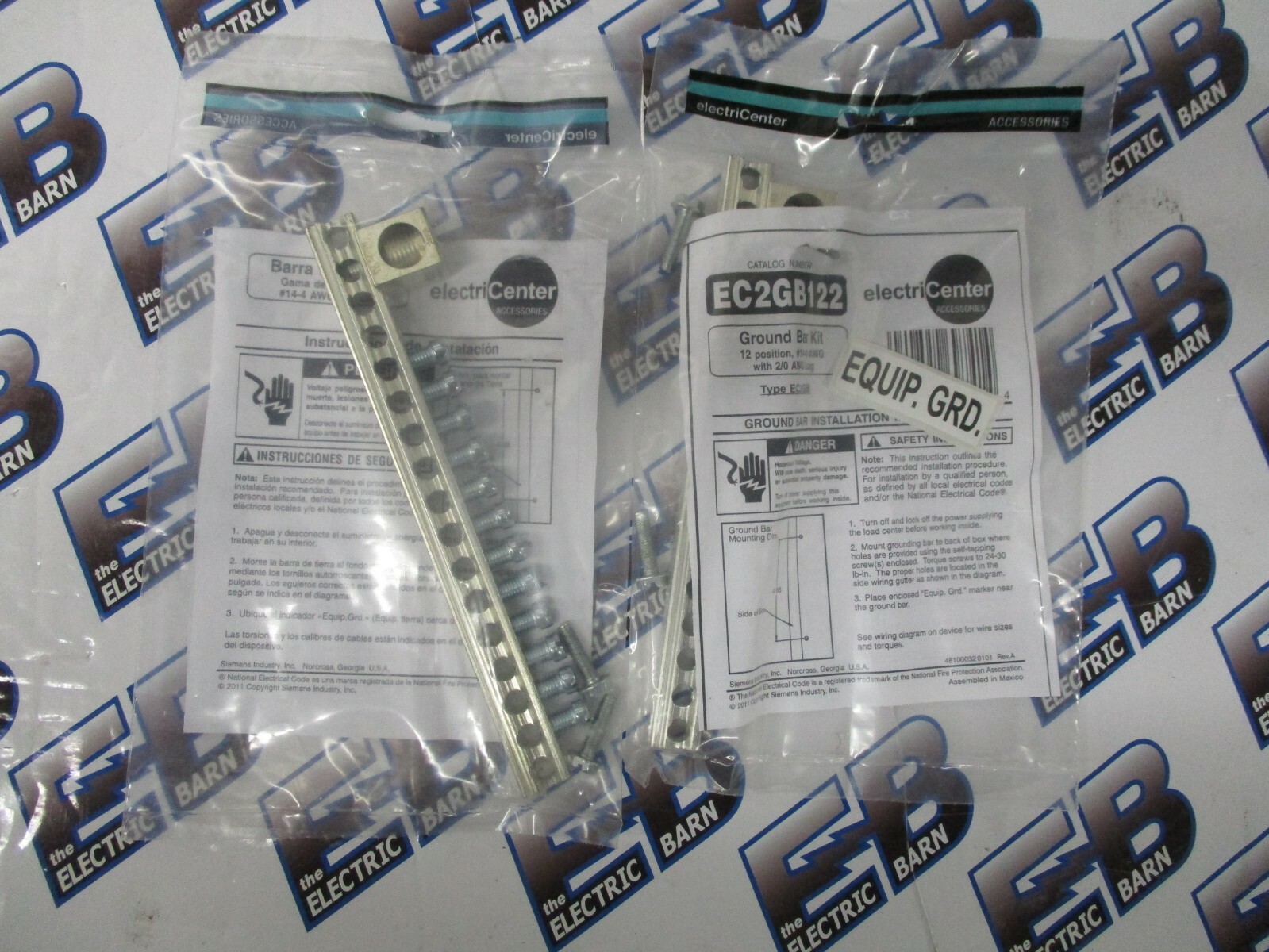 ELECTRICENTER EC2GB122, (1) 12 POSITION GROUND BAR KIT – NEW-B